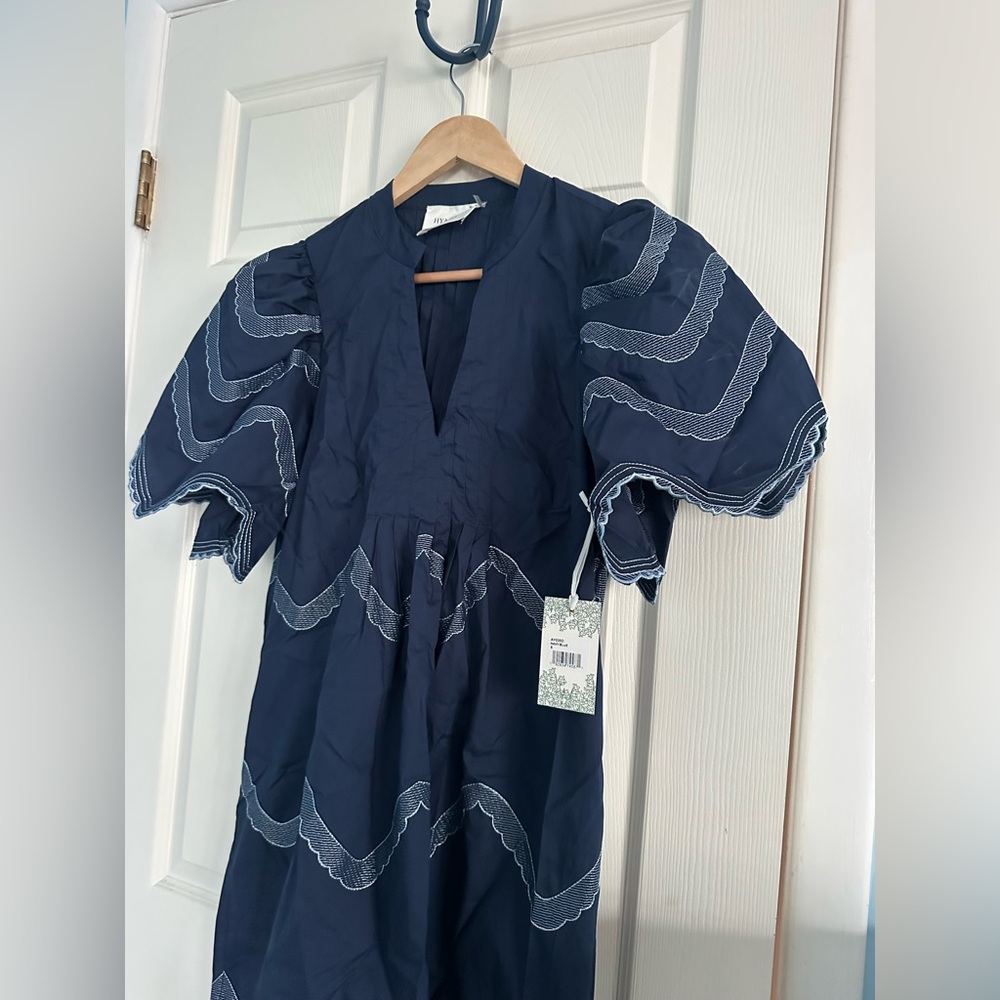 Tuckernuck Hyacinth House Navy Embroidered Weston Mini Dress NWT Small S - Picture 7 of 9